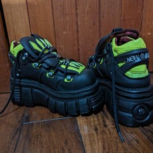 New Rock platforms with lime green flames